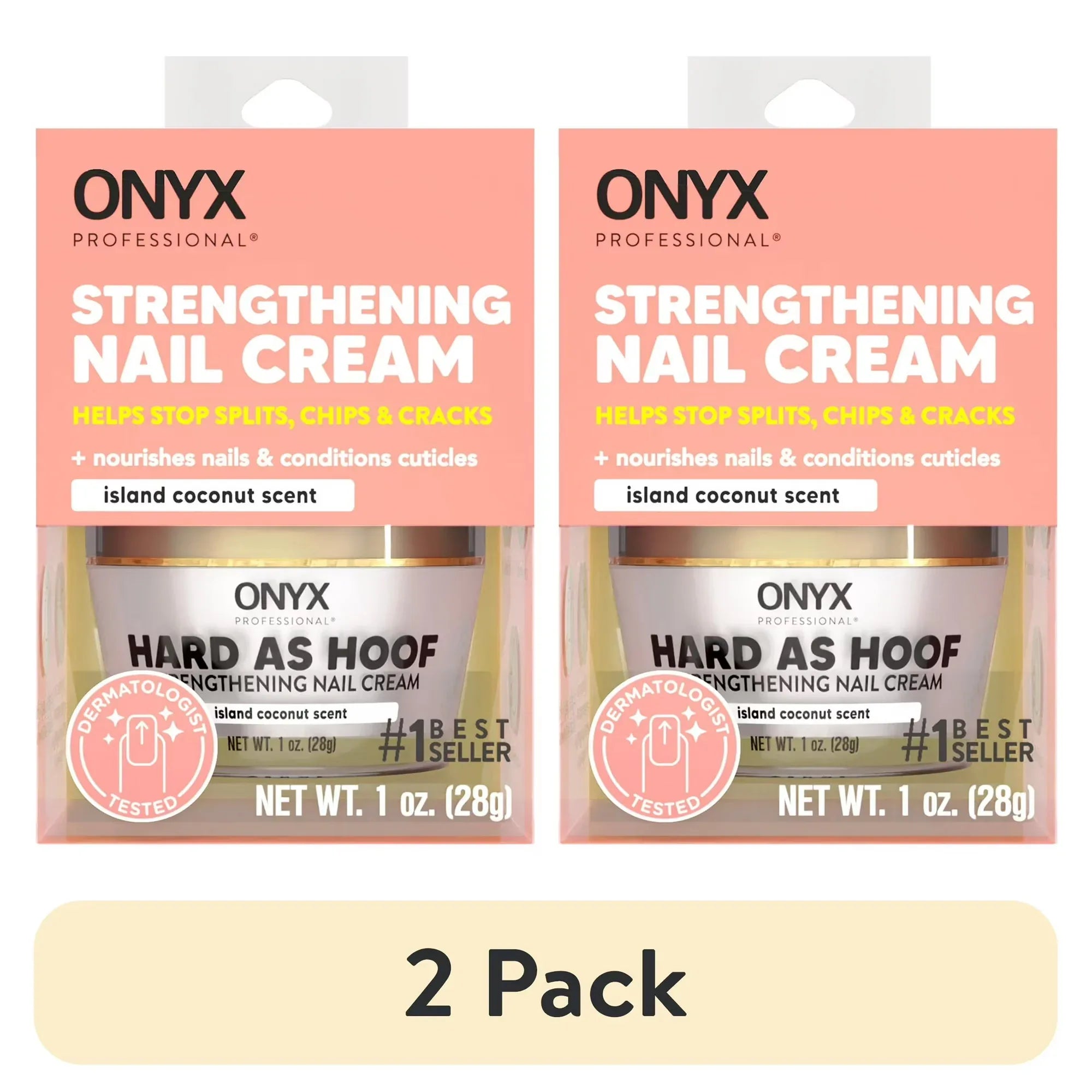 Wholesale Price with free shipping across the USA for (2 pack) ONYX Professional Hard As Hoof Nail Strengthening Cream, for Damaged Nails & Cuticles, 1 oz. - Manji Distributors