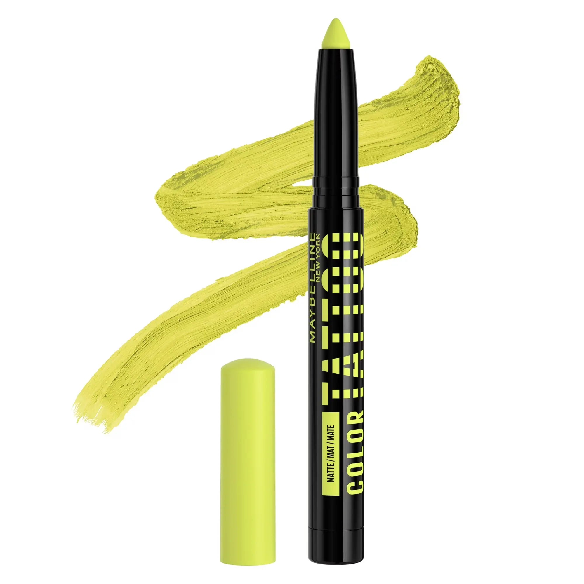 Wholesale Price with free shipping across the USA for Maybelline Color Tattoo Longwear Multi-Use Eye Shadow Stix, I am Unexpected Lime Green Matte, 1 Count - Manji Distributors