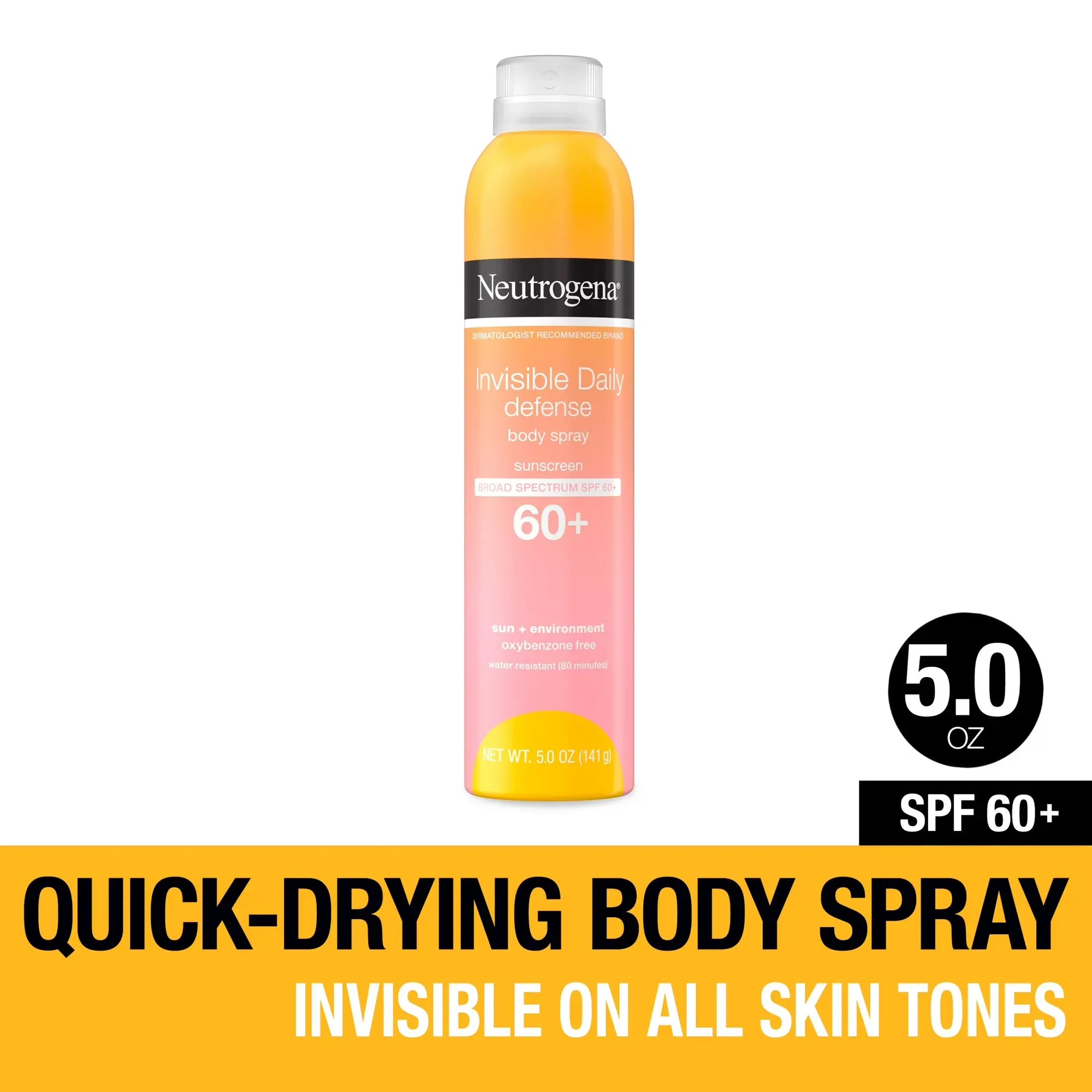 Wholesale Price with free shipping across the USA for Neutrogena Invisible Daily Defense Travel Sunscreen Spray, SPF 60, 5 fl oz - Manji Distributors