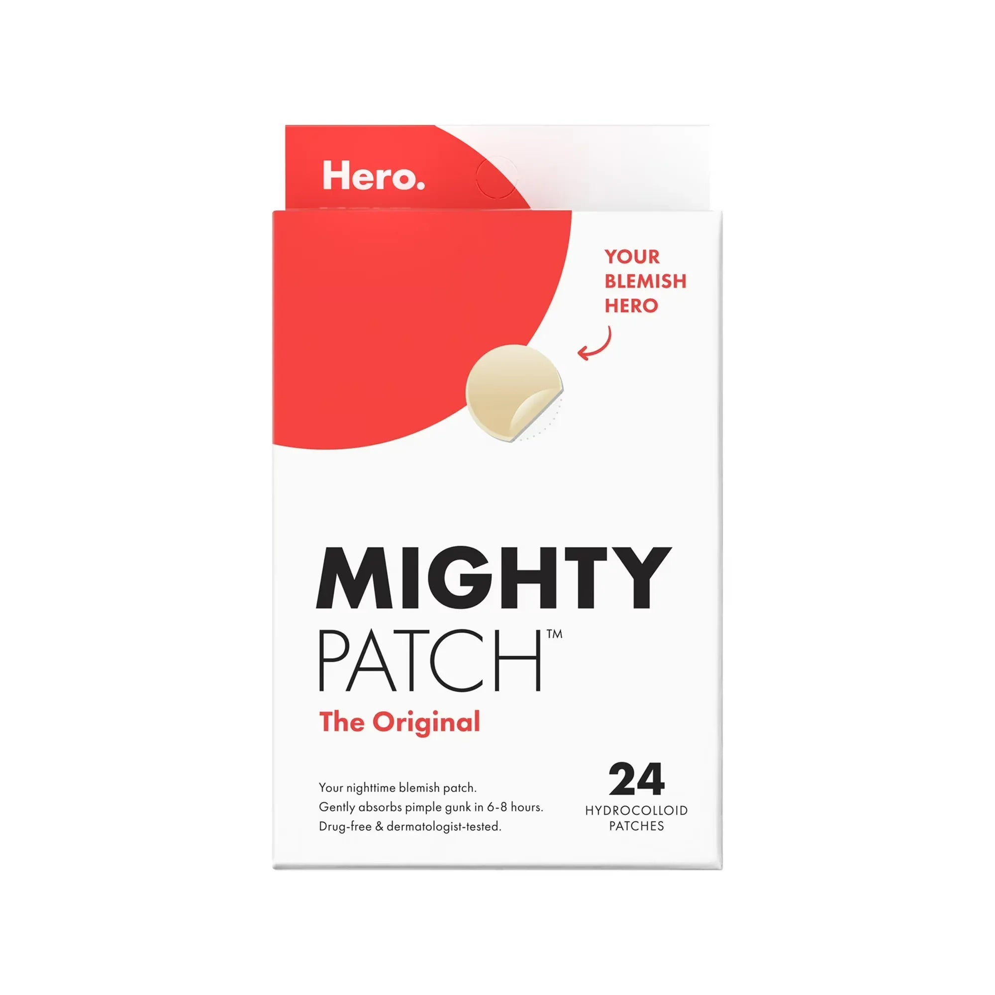 Wholesale Price with free shipping across the USA for Hero Cosmetics Mighty Patch Original, Nighttime Hydrocolloid Acne Pimple Patch, 24ct - Manji Distributors