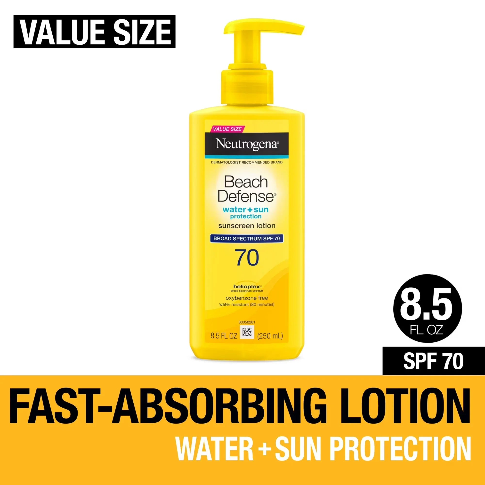 Wholesale Price with free shipping across the USA for Neutrogena Beach Defense SPF 70 Sunscreen Lotion, Oil-Free, 8.5 oz - Manji Distributors