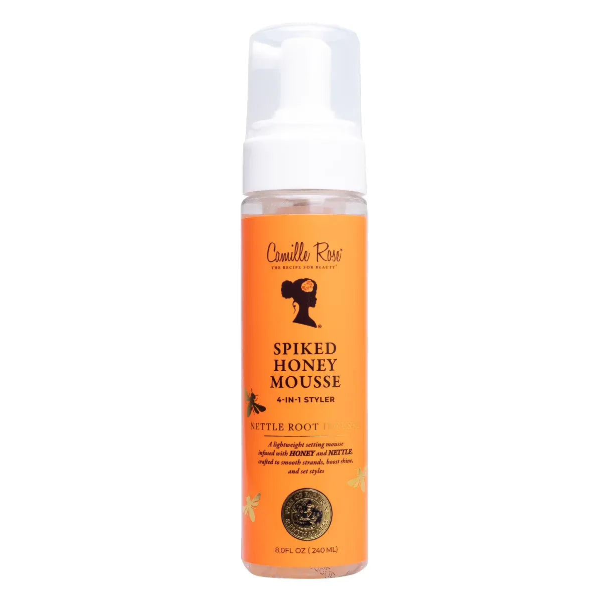 Wholesale Price with free shipping across the USA for Camille Rose Spiked Honey Hydrate & Shine Hair Styling Mousse with Honey & Nettle Root, 8oz - Manji Distributors