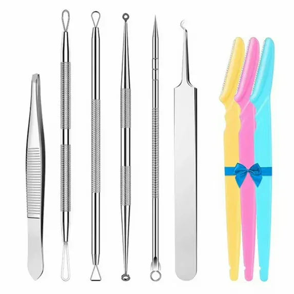 Wholesale Price with free shipping across the USA for Blackhead remover lumps Popper tool kit with diagonal tweezers - Manji Distributors
