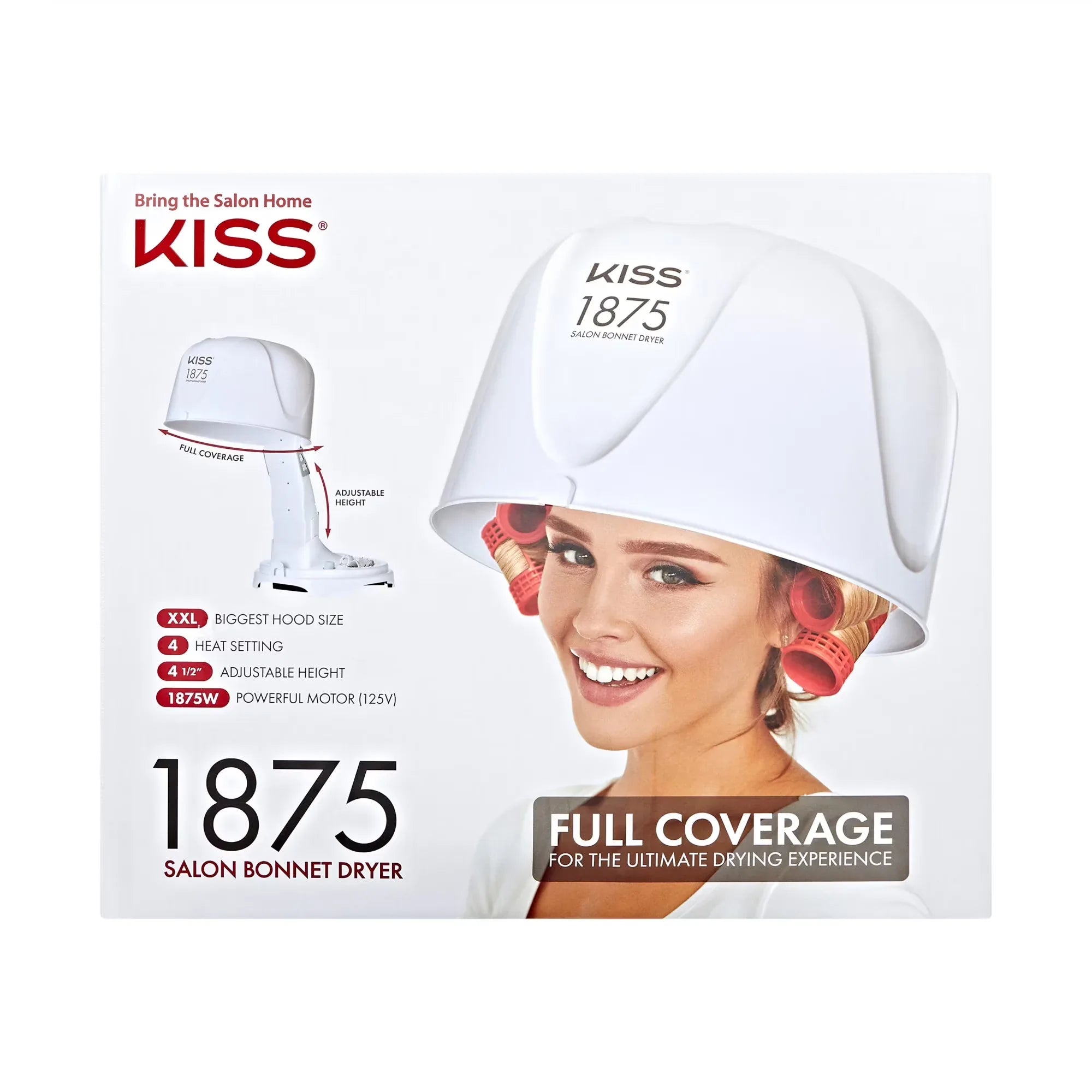 Wholesale Price with free shipping across the USA for KISS 1875W Salon Bonnet Portable Hair Dryer with Adjustable Height & 4 Heat Settings - Manji Distributors