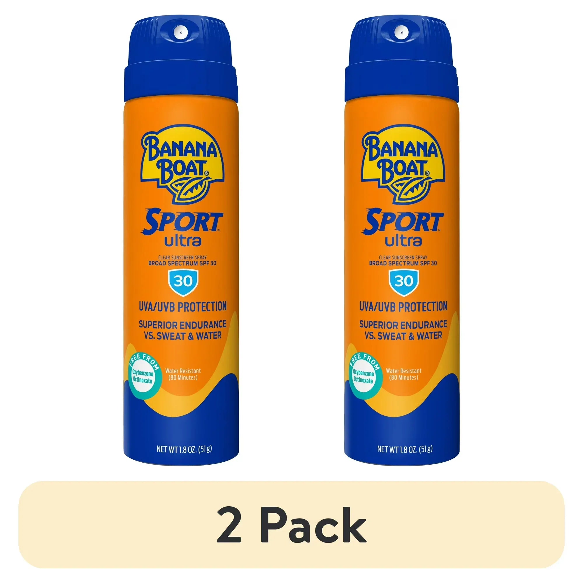 Wholesale Price with free shipping across the USA for (2 pack) Banana Boat Sport Ultra SPF 30 Sunscreen Spray, Travel Sunscreen Spray, Adult Sunblock, 1.8 oz - Manji Distributors