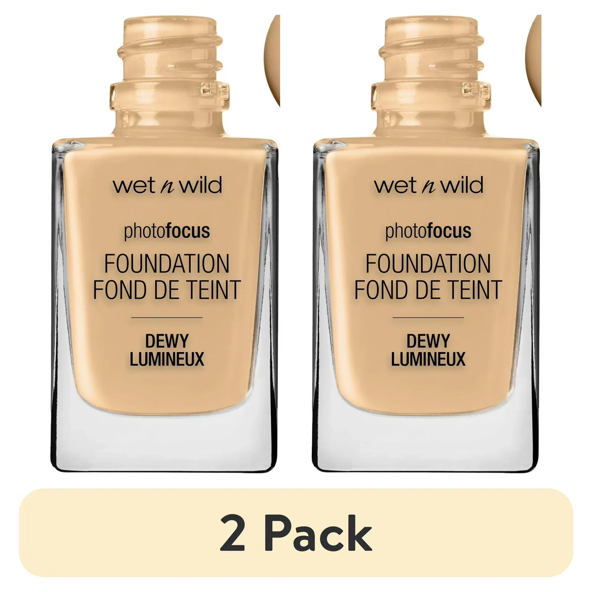 Wholesale Price with free shipping across the USA for (2 pack) Wet n Wild Photo Focus Dewy Liquid Foundation Makeup, Buff Bisque, 1.0 fl oz - Manji Distributors