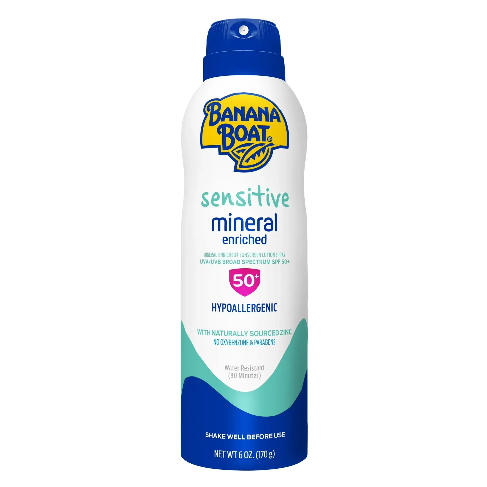 Wholesale Price with free shipping across the USA for Banana Boat Sensitive Mineral Sunscreen Spray SPF 50, Adult Sensitive Skin Sunscreen Spray, 6 oz - Manji Distributors