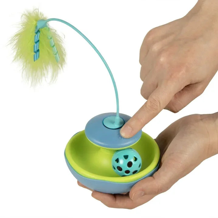 Wholesale Price with free shipping across the USA for SmartyKat Track Tizzy Motion Cat Toy –Electronic Interactive Pet Toy, Blue - Manji Distributors