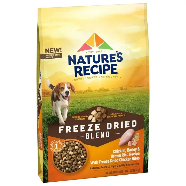 Wholesale Price with free shipping across the USA for Nature’s Recipe Freeze Dried Chicken, Barley & Brown Rice Dog Food 10.5 lb Bag - Manji Distributors