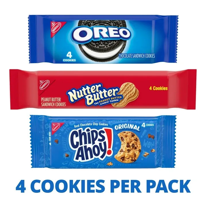 Wholesale Price with free shipping across the USA for Nabisco Cookie Variety Pack, OREO, Nutter Butter, CHIPS AHOY!, 10 Snack Packs (4 Cookies Per Pack) - Manji Distributors
