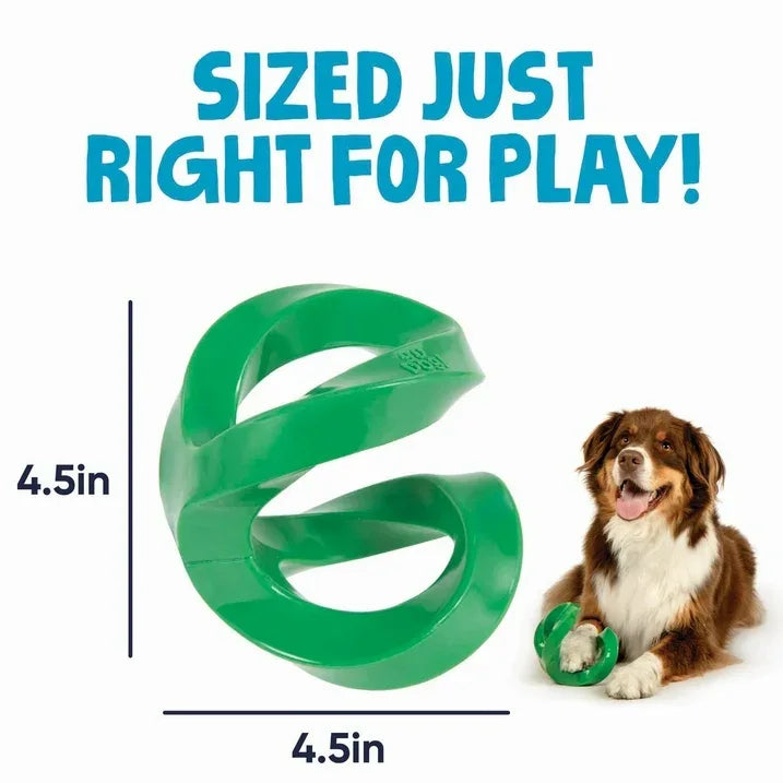 Wholesale Price with free shipping across the USA for goDog Magic Motion Twisty Tosser Toy for Dogs with Chew Guard Technology for Stronger & Longer Play, Tough & Durable, Built-In Squeaker, Green, Large - Manji Distributors