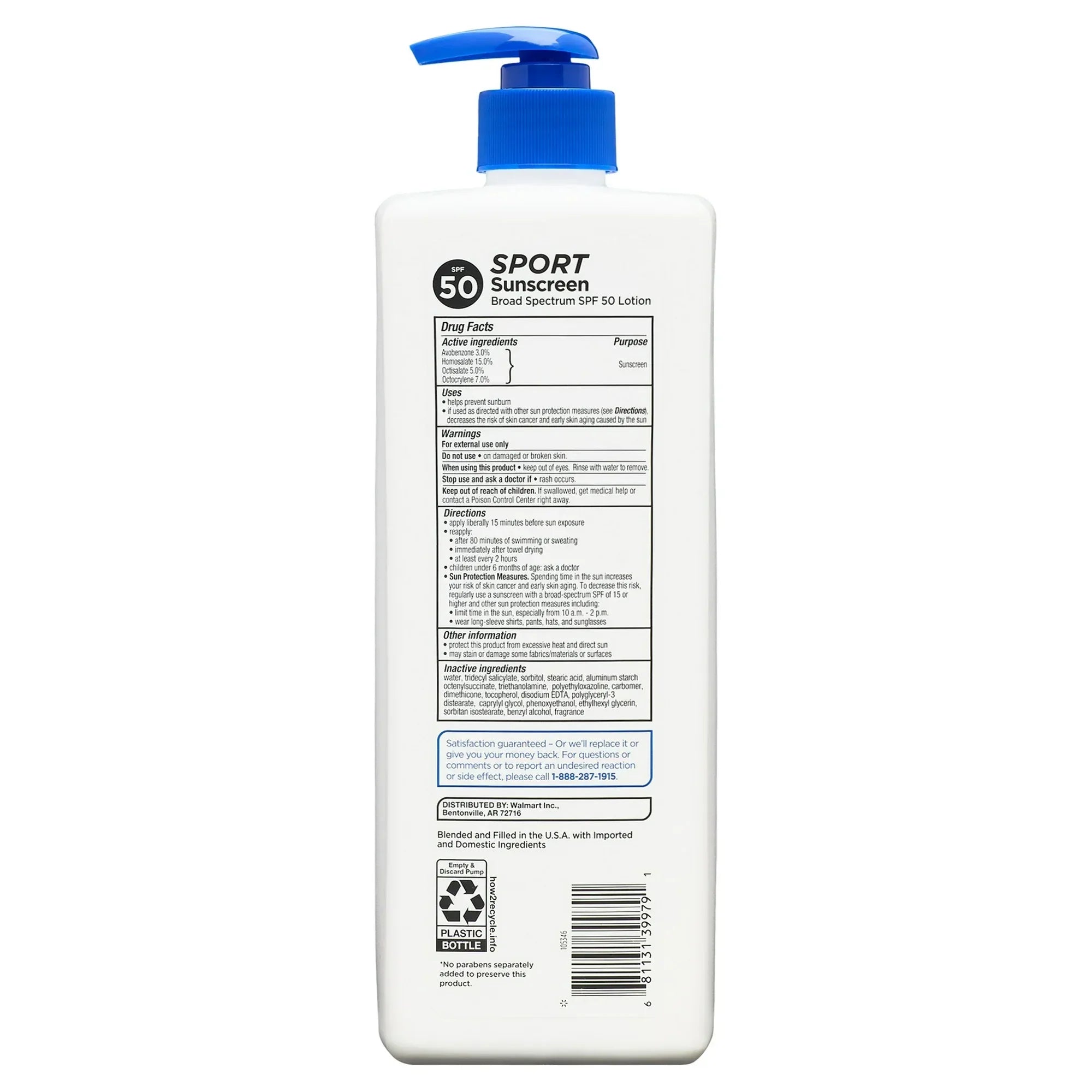 Wholesale Price with free shipping across the USA for Equate Sport Broad Spectrum Sunscreen Value Size, SPF 50, 32 fl oz - Manji Distributors