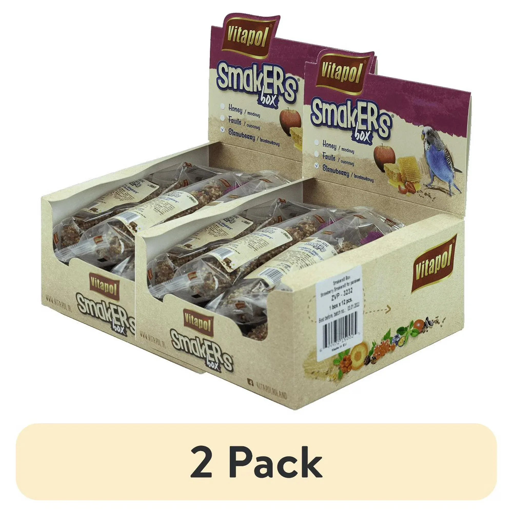 Wholesale Price with free shipping across the USA for (2 pack) A&E Cage Co Smakers Parakeet Strawberry Treat Sticks, 12 Count Display - Manji Distributors