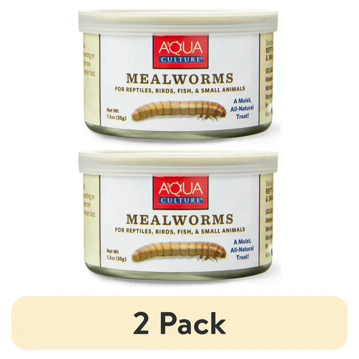 Wholesale Price with free shipping across the USA for (2 pack) Aqua Culture Mealworms for Reptiles, Birds, Fish, and Small Animals, 1.2 oz - Manji Distributors