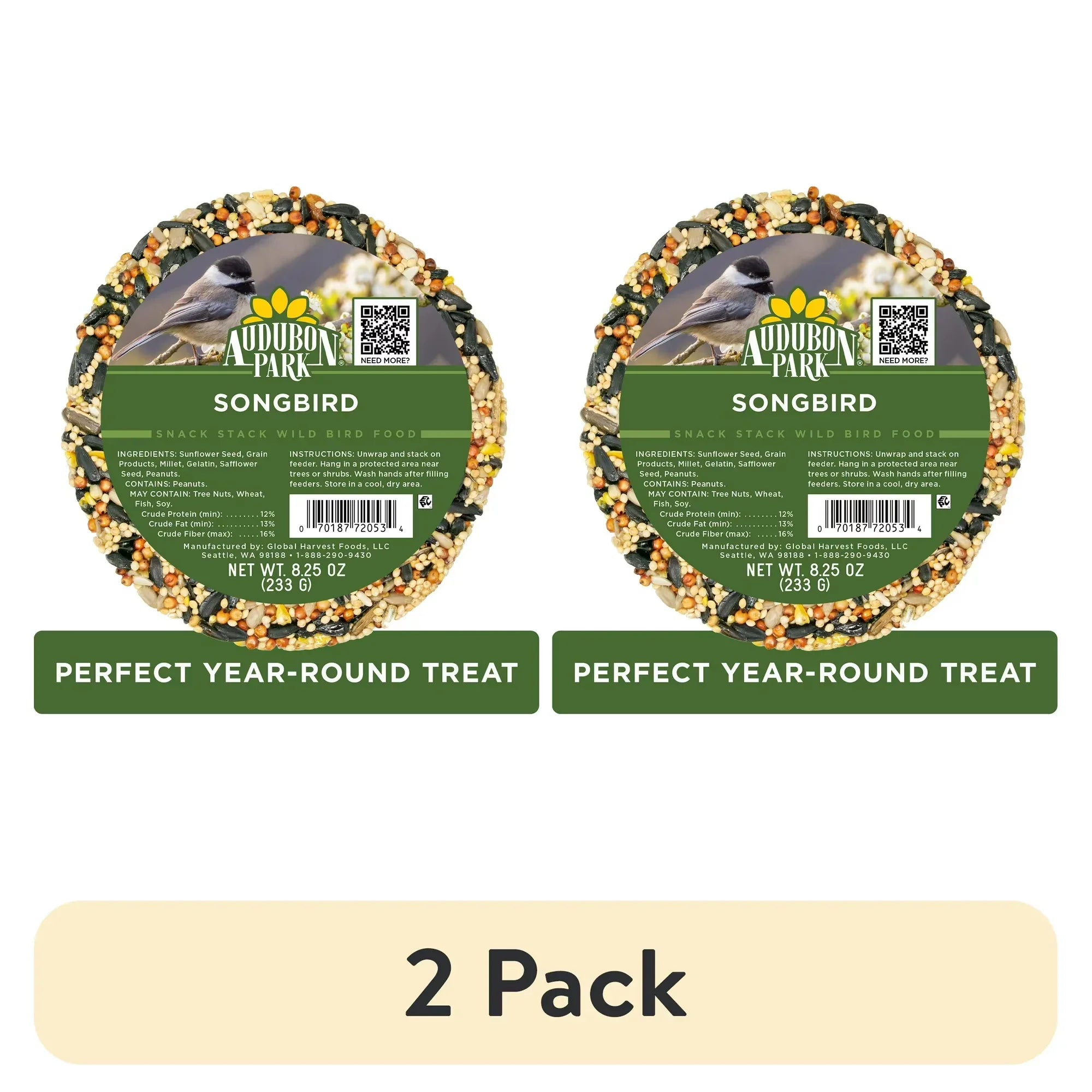 Wholesale Price with free shipping across the USA for (2 pack) Audubon Park Songbird Snack Stack Wild Bird Food, Dry, 1 Count per Pack, 8.25 oz. - Manji Distributors