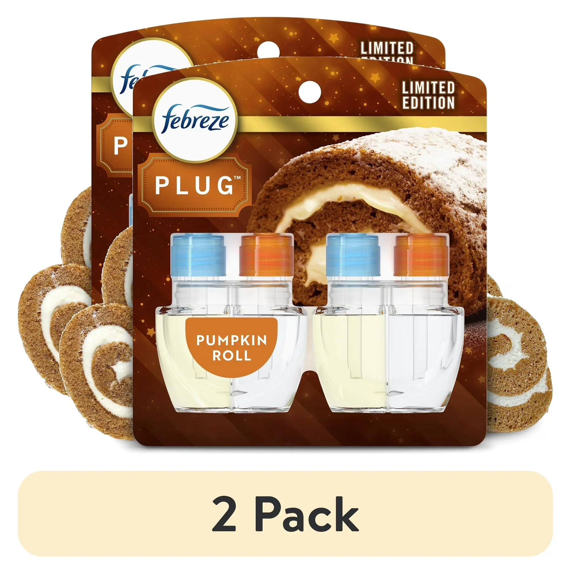 Wholesale Price with free shipping across the USA for (2 pack) Febreze Plug In Air Freshener, Odor-Fighting Scented Oil Refill, Pumpkin Roll, 2 Refill - Manji Distributors