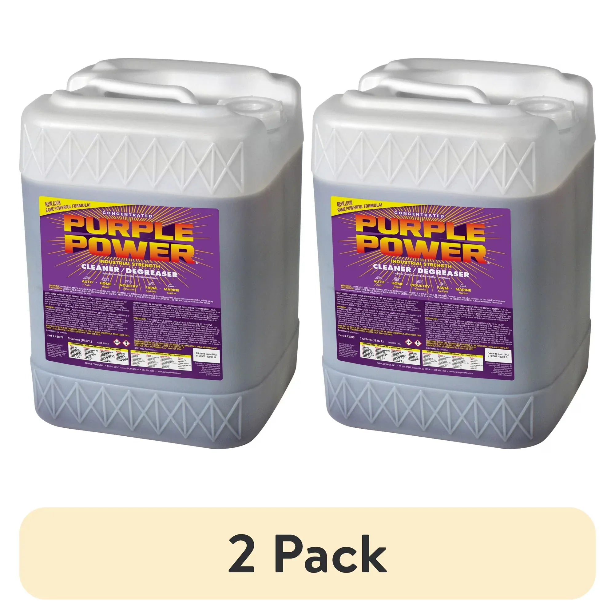 Wholesale Price with free shipping across the USA for (2 pack) Purple Power Industrial strength Cleaner Degreaser, 5 Gallon - Manji Distributors