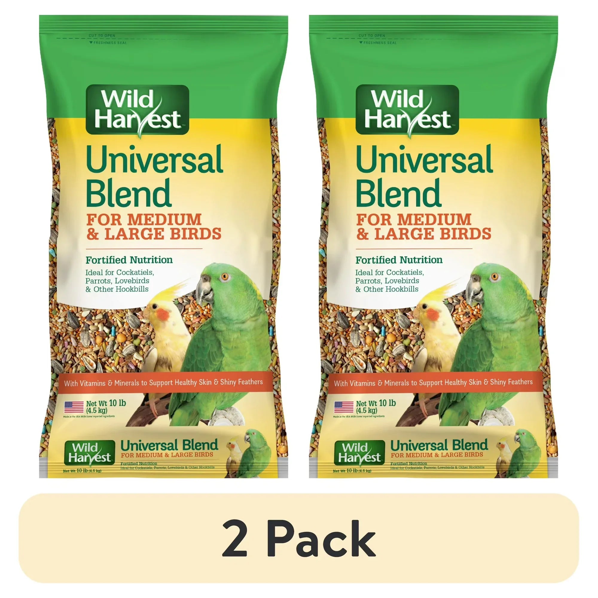 Wholesale Price with free shipping across the USA for (2 pack) Wild Harvest Universal Blend for Medium and Large Birds, 10 lbs - Manji Distributors