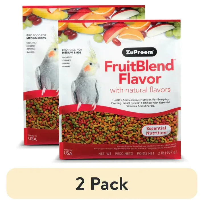 Wholesale Price with free shipping across the USA for (2 pack) ZuPreem FruitBlend Flavor with Natural Flavors Bird Food for Medium Birds - Manji Distributors