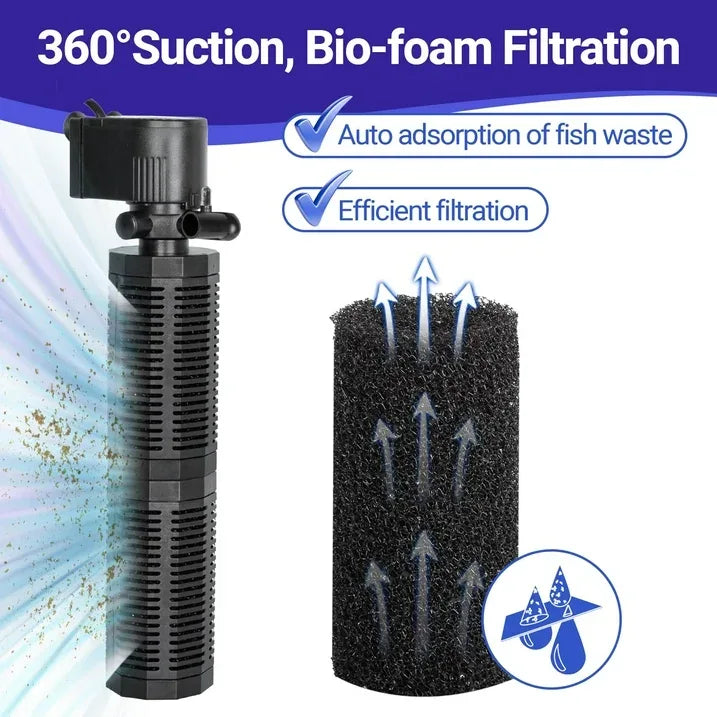 Wholesale Price with free shipping across the USA for WEINFUN 25W Aquarium Internal Filter, with Aeration System, Silent Submersible Filters, for 60-150 Gallon Tanks - Manji Distributors