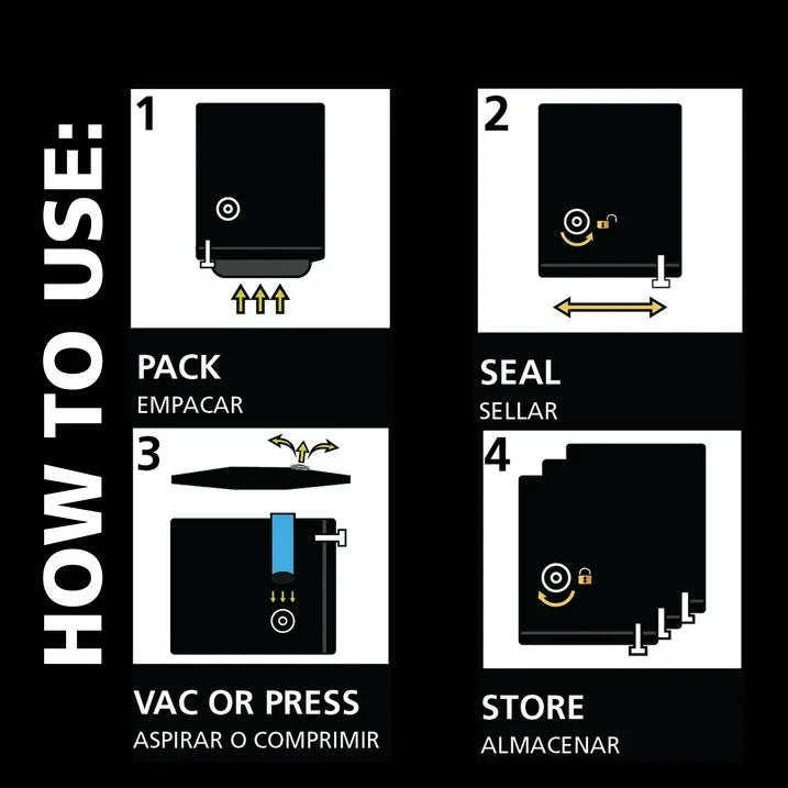 Wholesale Price with free shipping across the USA for Hefty Max Shrink-Pak 2 Jumbo Vacuum Compression Bags, Closet Garage Organizers, Black, Adults / Tweens - Manji Distributors