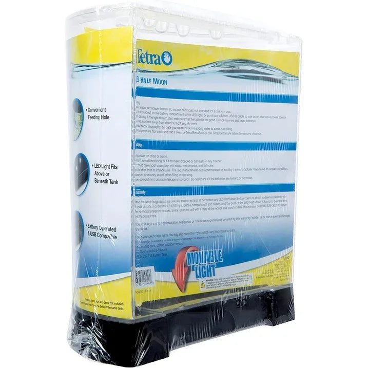 Wholesale Price with free shipping across the USA for Tetra 1.1 Gallon Betta Aquarium Kit, Half Moon-Shaped Aquarium with LED Light - Manji Distributors