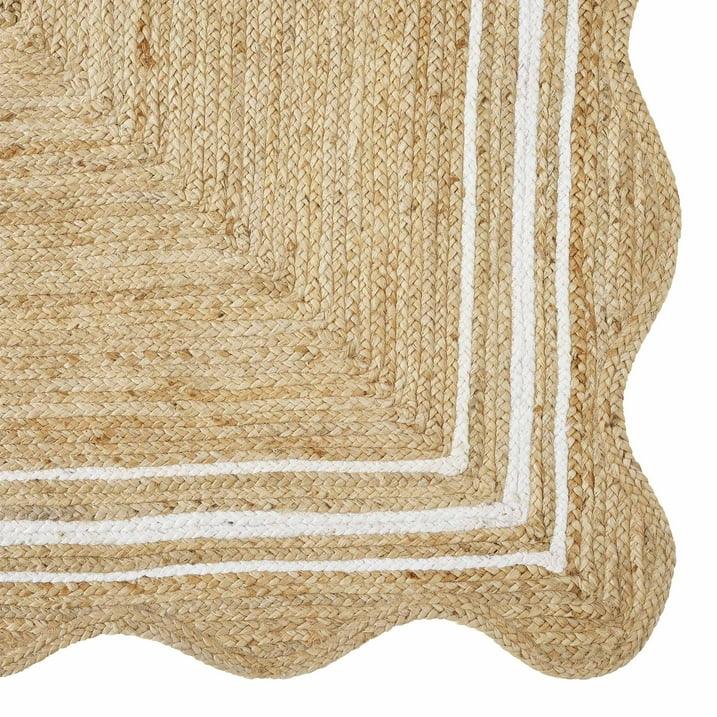 Wholesale Price with free shipping across the USA for My Texas House Natural/White Scallop Jute with Border Area Rug, 5' x 8' - Manji Distributors