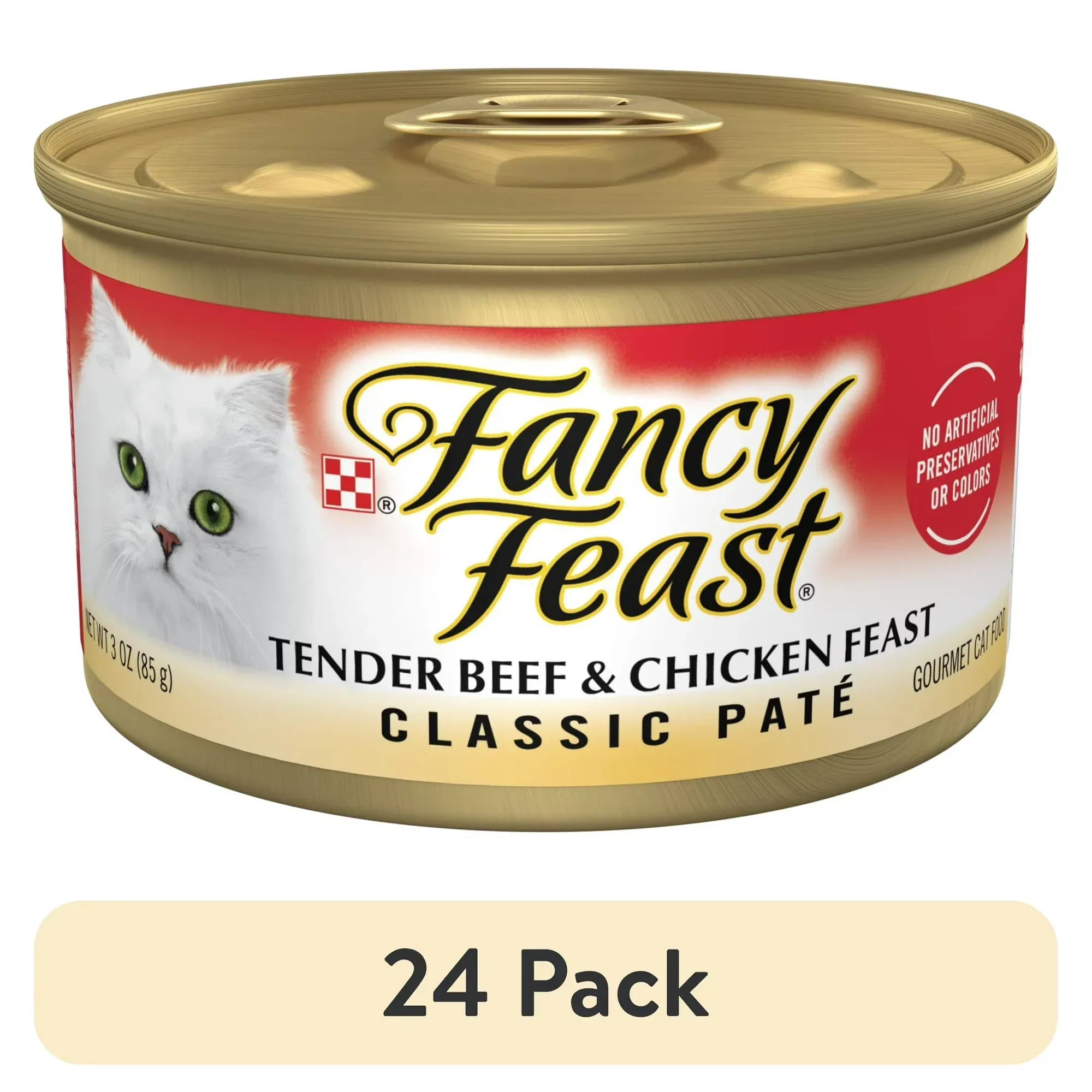 Wholesale Price with free shipping across the USA for (24 pack) Purina Fancy Feast Classic Pate Kitten Food, Wet Cat Food, Tender Beef & Chicken, 3 oz Can - Manji Distributors