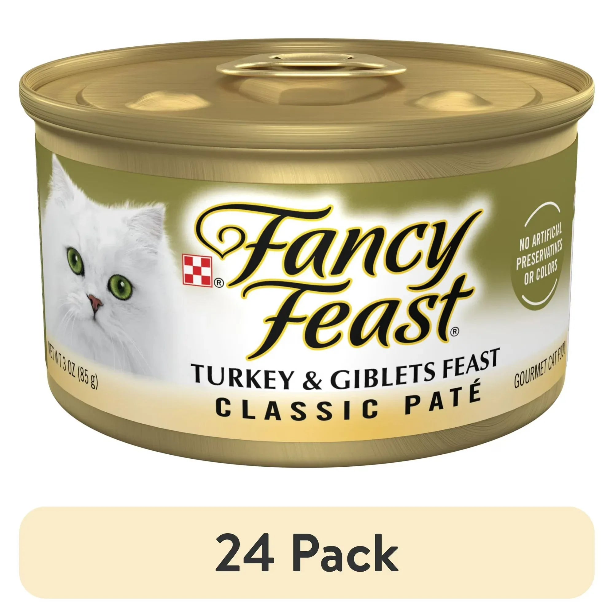 Wholesale Price with free shipping across the USA for (24 pack) Purina Fancy Feast Classic Pate Kitten Food, Wet Cat Food, Turkey & Giblets Feast, 3 oz Can - Manji Distributors