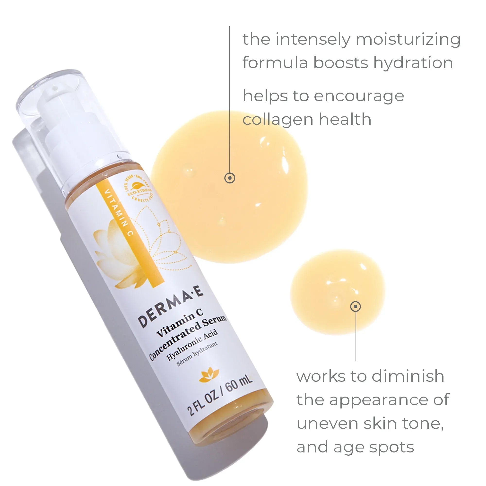 Wholesale Price with free shipping across the USA for Derma E Vitamin C Concentrated Face Serum with Hyaluronic Acid, 2 Fl Oz - Manji Distributors