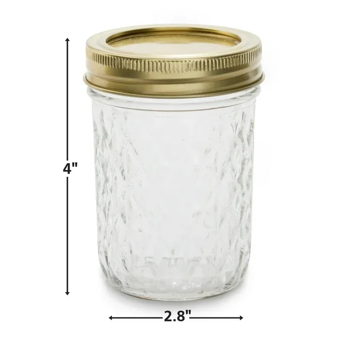 Wholesale Price with free shipping across the USA for Mainstays Decorative 8 oz Mason Jars 12pk, Regular Mouth Small Canning Jars and Lids, Bulk Glass Jars for Gift Giving, Jam, Jelly, Relishes, Dips, DIY Crafts - Manji Distributors