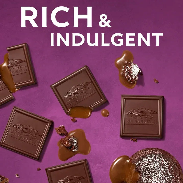 Wholesale Price with free shipping across the USA for GHIRARDELLI Dark Chocolate Candy SQUARES with Lava Cake Filling, 5.3 oz Bag - Manji Distributors