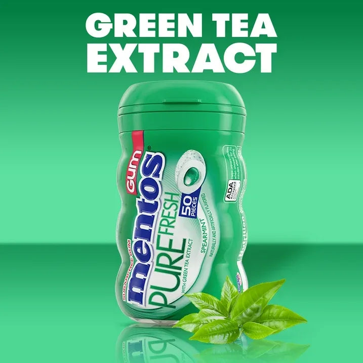 Wholesale Price with free shipping across the USA for Mentos Gum Sugar-Free Spearmint Chewing Gum, 50 Regular Size Pieces, Bottle - Manji Distributors