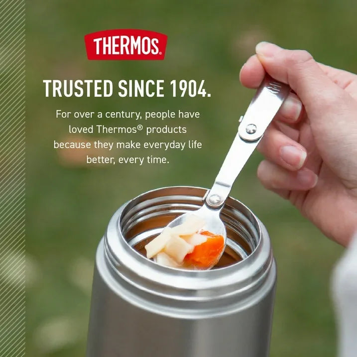 Wholesale Price with free shipping across the USA for Thermos 16oz Insulated Food Jar with Folding Spoon, Matte Black - Manji Distributors