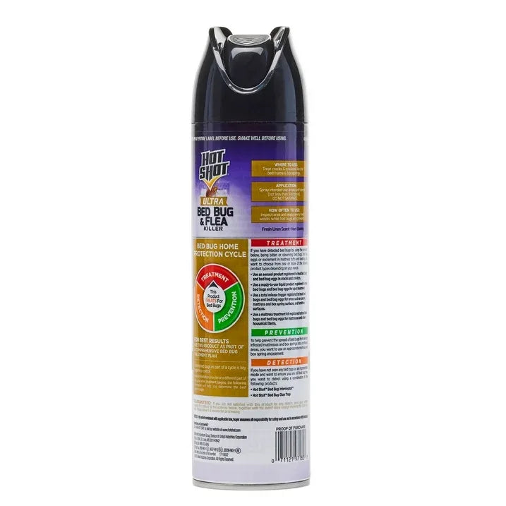Wholesale Price with free shipping across the USA for Hot Shot Ultra Bed Bug & Flea Killer Aerosol Formula, 17.5 Ounces - Manji Distributors