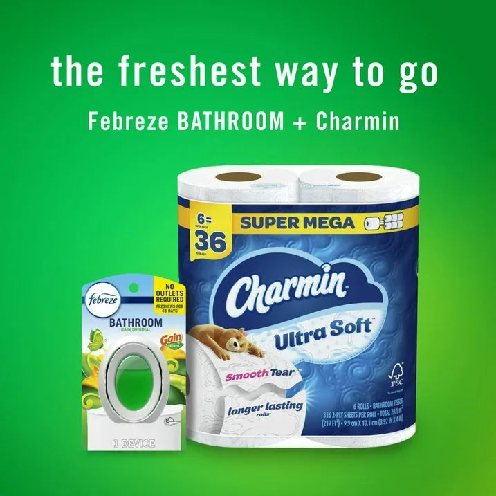 Wholesale Price with free shipping across the USA for Febreze Odor-Fighting BATH Air Freshener, Gain Original Scent, 3 Count - Manji Distributors