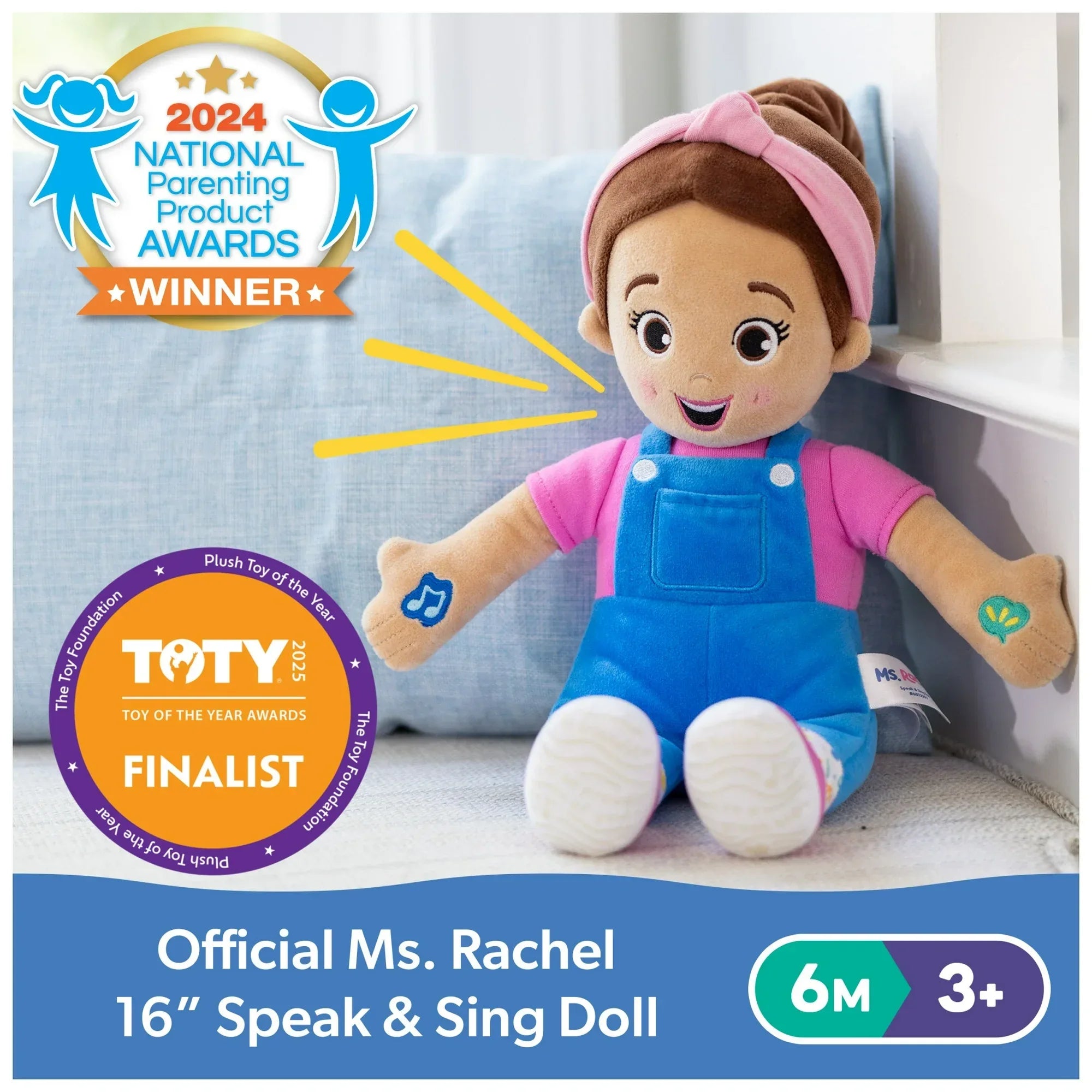 Wholesale Price with free shipping across the USA for Ms. Rachel Official Speak & Sing 16-Inch Plush Doll for Ages 6 Months to 3+ Years - Manji Distributors
