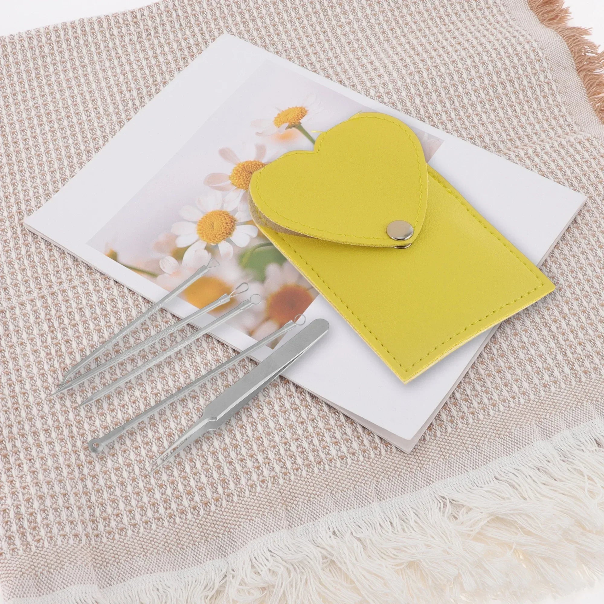 Wholesale Price with free shipping across the USA for Unique Bargains Purification Pimple Extractor Tool Kit Silver Tone with Textured Grip - Manji Distributors