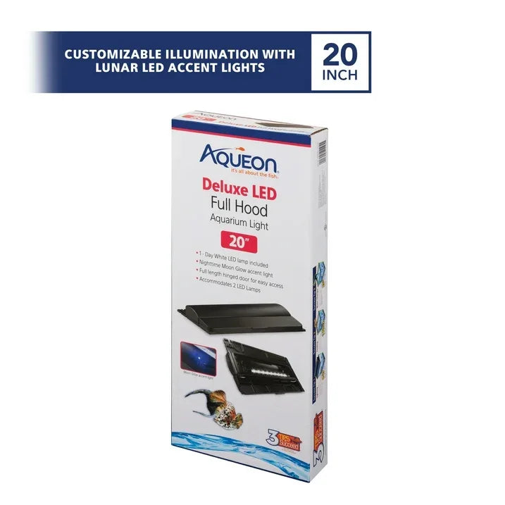 Wholesale Price with free shipping across the USA for Aqueon LED Deluxe Full Aquarium Hoods Black 20 Inches - Manji Distributors