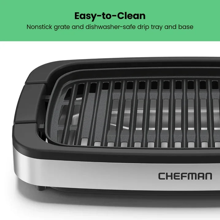 Wholesale Price with free shipping across the USA for Chefman 6 Serving Electric Indoor Grill, w/ Temperature Control, Smokeless, Stainless Steel - Manji Distributors