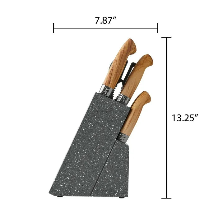 Wholesale Price with free shipping across the USA for The Pioneer Woman 11-Piece Stainless Steel Knife Block Set, Charcoal Speckle - Manji Distributors