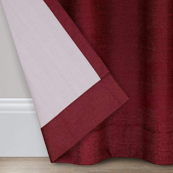 Wholesale Price with free shipping across the USA for Eclipse Samara Solid Color Blackout Rod Pocket Single Curtain Panel, Oxblood, 42
