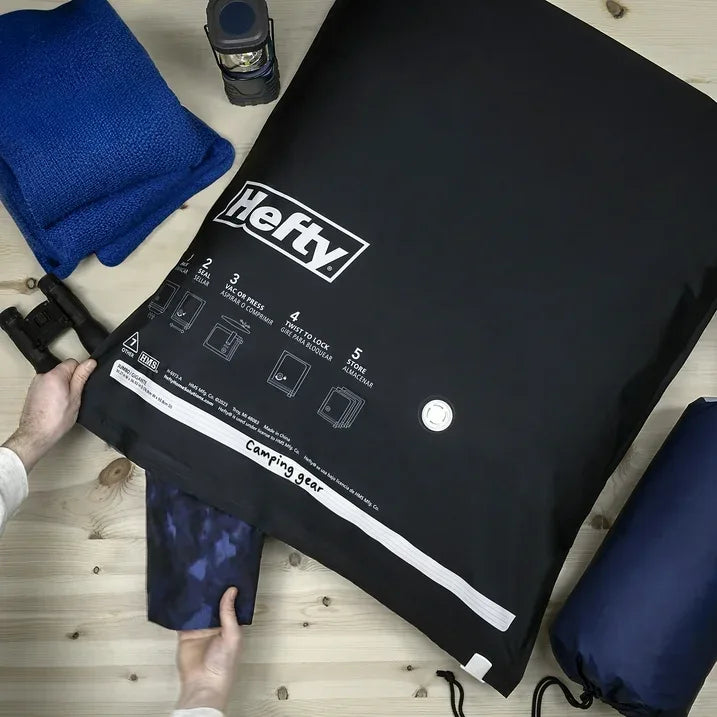 Wholesale Price with free shipping across the USA for Hefty Max Shrink-Pak 2 Jumbo Vacuum Compression Bags, Closet Garage Organizers, Black, Adults / Tweens - Manji Distributors