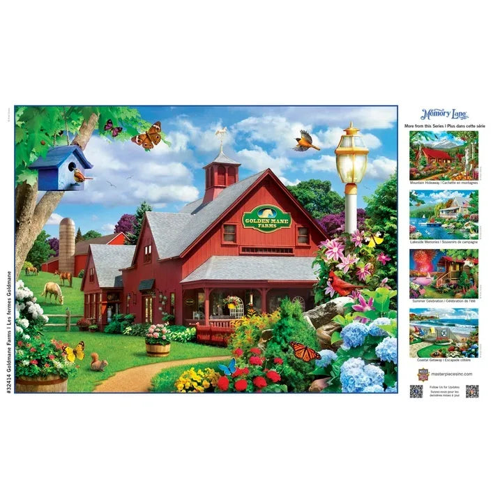 Wholesale Price with free shipping across the USA for MasterPieces Memory Lane - Goldmane Farms 300 Piece EZ Grip Puzzle - Manji Distributors