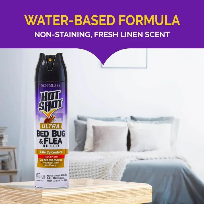 Wholesale Price with free shipping across the USA for Hot Shot Ultra Bed Bug & Flea Killer Aerosol Formula, 17.5 Ounces - Manji Distributors