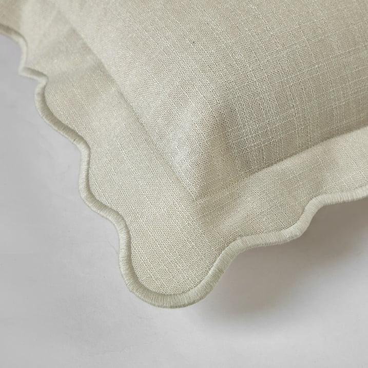 Wholesale Price with free shipping across the USA for Mainstays by Becky G. & Alejandra Scallop Decorative Pillow, Papyrus Beige, 18