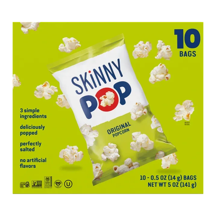 Wholesale Price with free shipping across the USA for (4 pack) SkinnyPop Gluten-Free Original Popcorn, 0.5 oz Snack-Size Bags, 10 Count - Manji Distributors