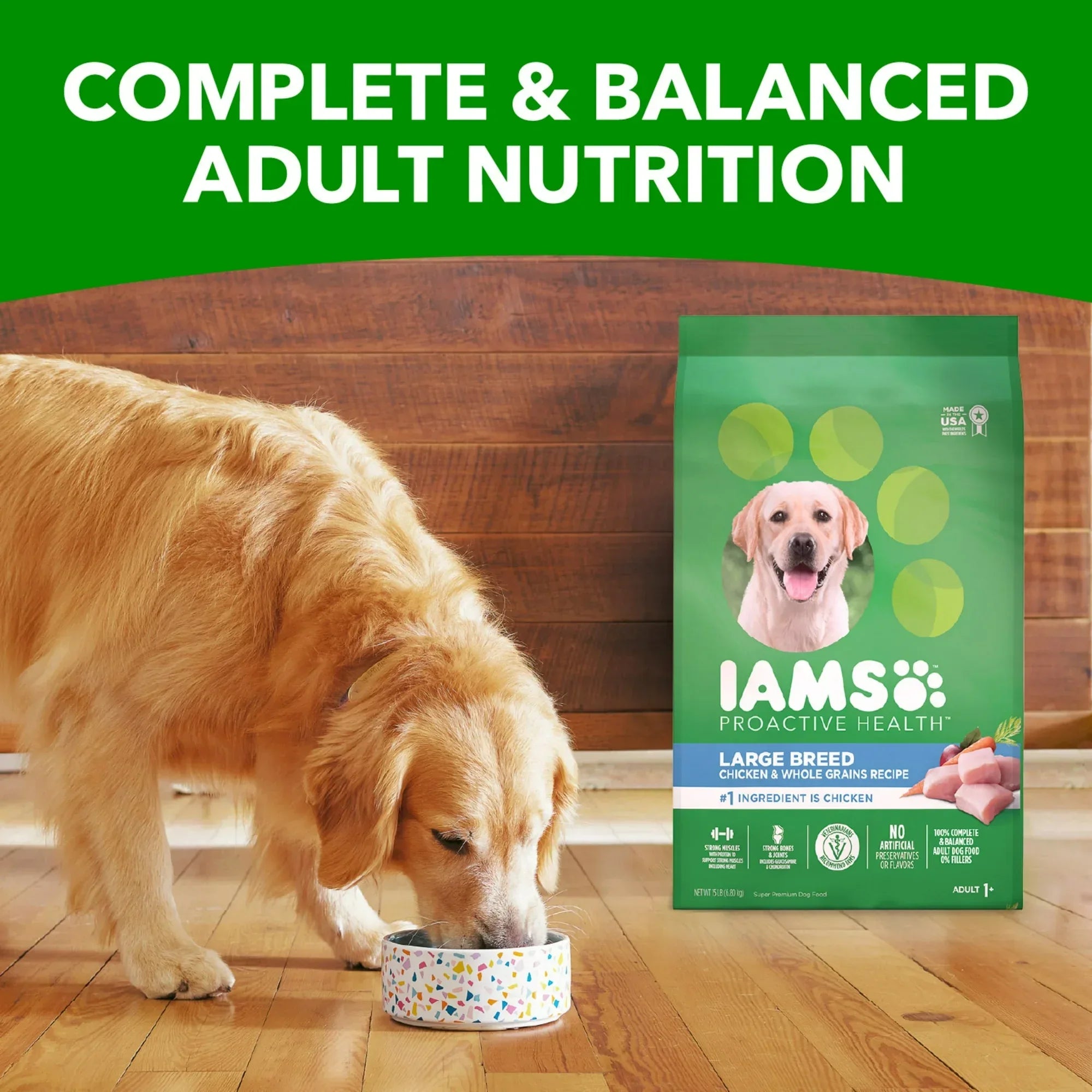 Wholesale Price with free shipping across the USA for Iams Proactive Health Chicken And Whole Grains Flavor For Large Breed Dry Dog Food, 40 Lb Bag - Manji Distributors