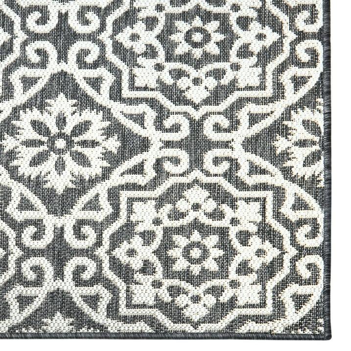 Wholesale Price with free shipping across the USA for Nicole Miller New York Patio Country Danica Transitional Geometric Indoor/Outdoor Area Rug, Black/Grey, 1'9