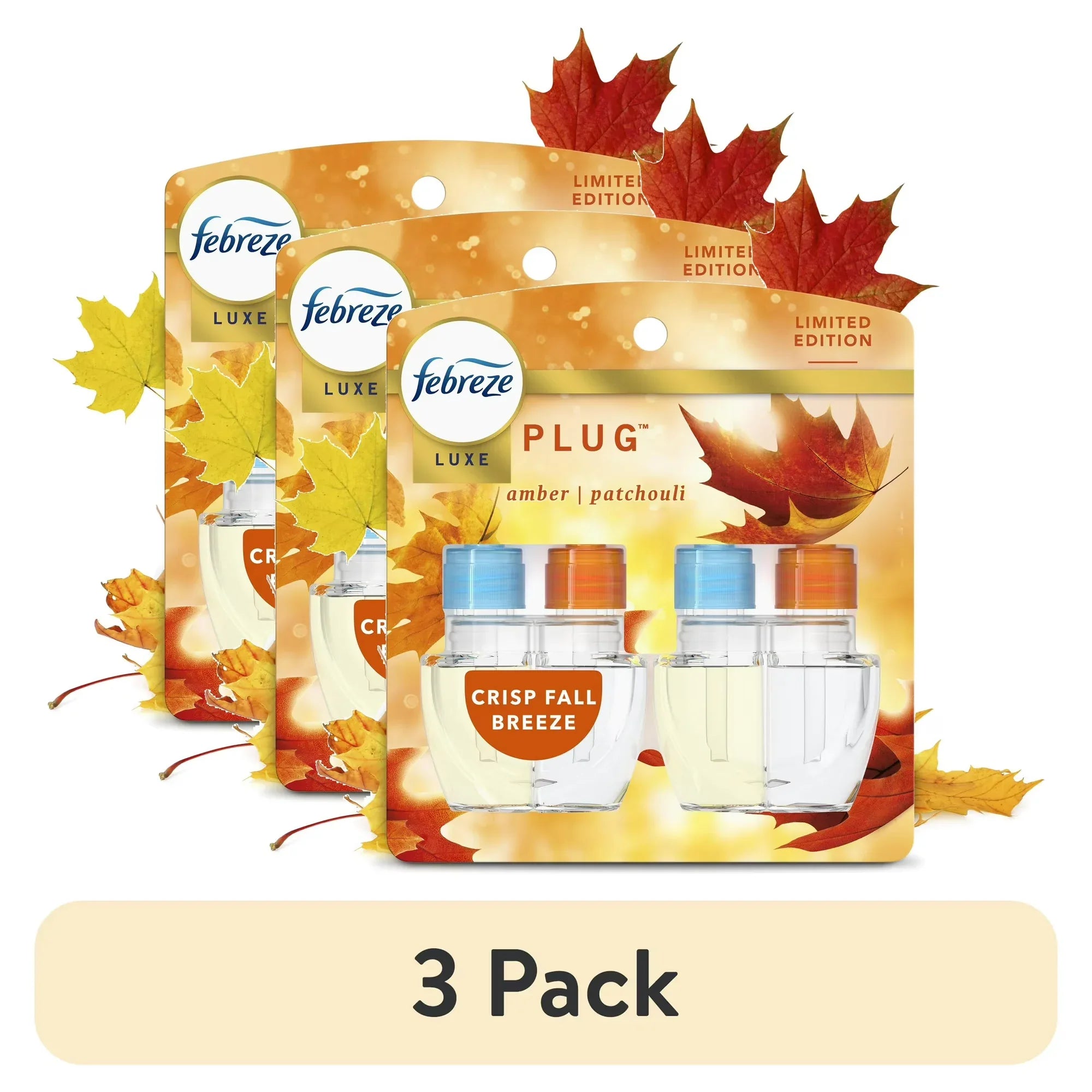 Wholesale Price with free shipping across the USA for (3 pack) Febreze Plug Refill Odor-Fighting Air Freshener Crisp Fall Breeze Scent, 2 Count, 0.87 fl oz Each - Manji Distributors